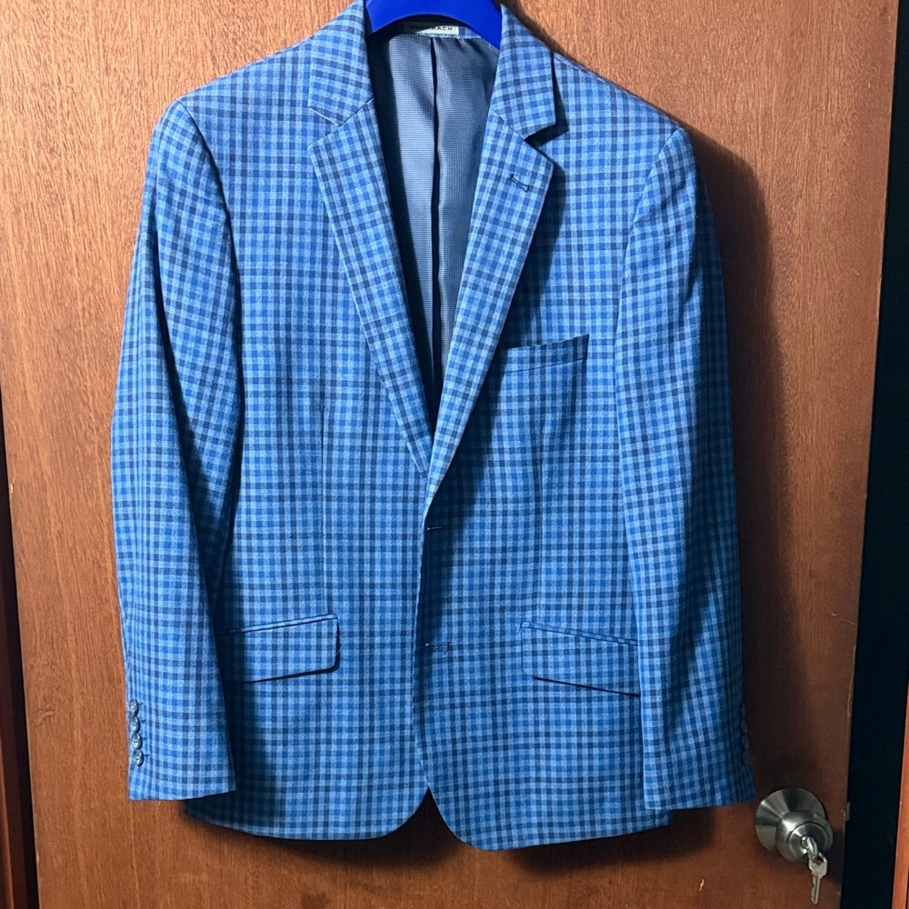 Bachrach Blue Plaid Men's Blazer